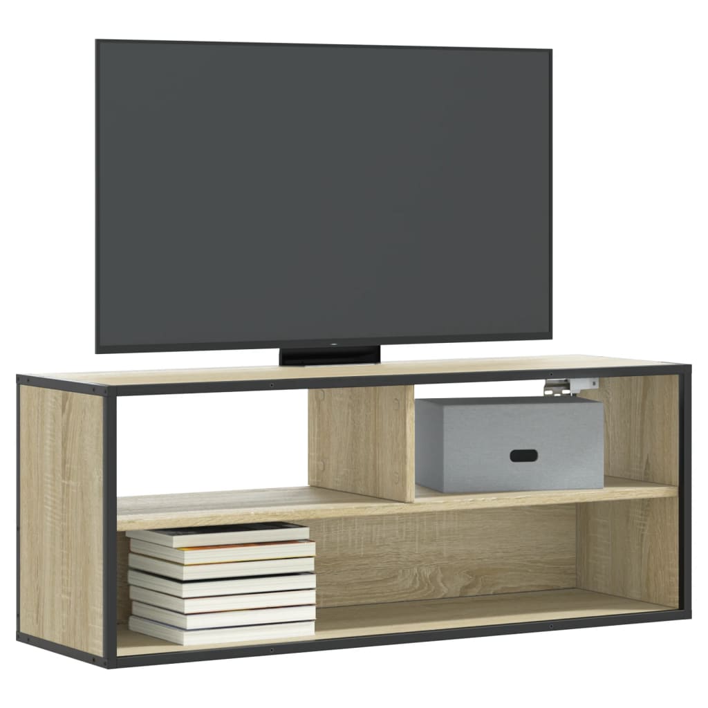 TV Cabinet Sonoma Oak 100x31x39,5 cm Engineered Wood and Metal