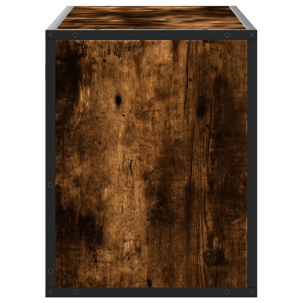 TV Cabinet Smoked Oak 100x31x39,5 cm Engineered Wood and Metal