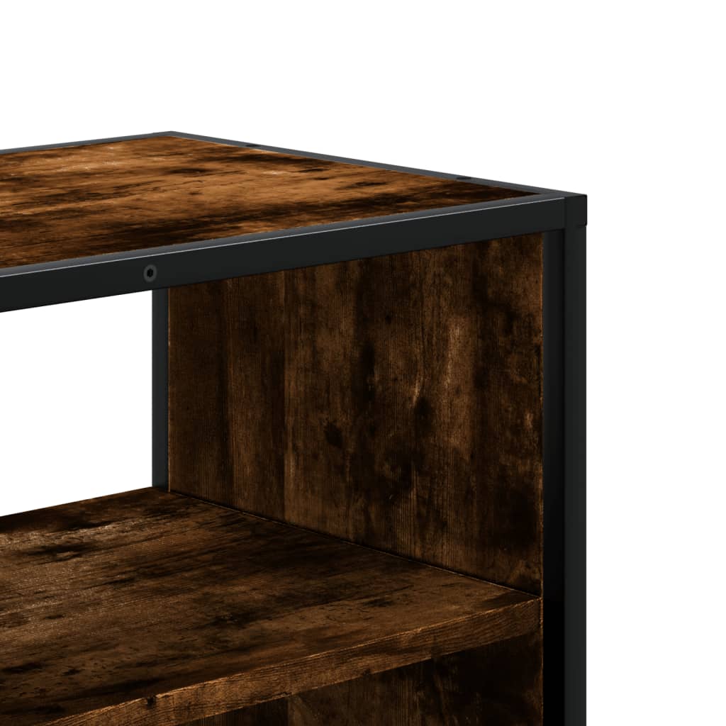 TV Cabinet Smoked Oak 100x31x39,5 cm Engineered Wood and Metal