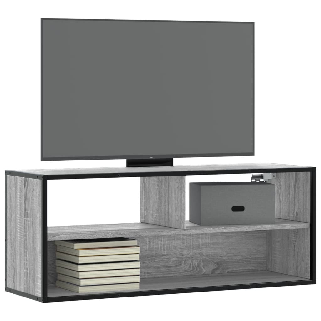 TV Cabinet Grey Sonoma 100x31x39,5 cm Engineered Wood and Metal