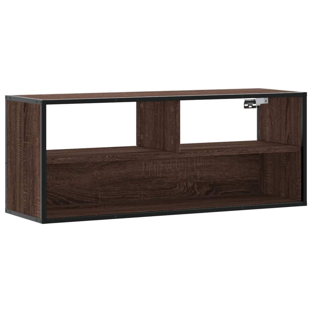TV Cabinet Brown Oak 100x31x39,5 cm Engineered Wood and Metal