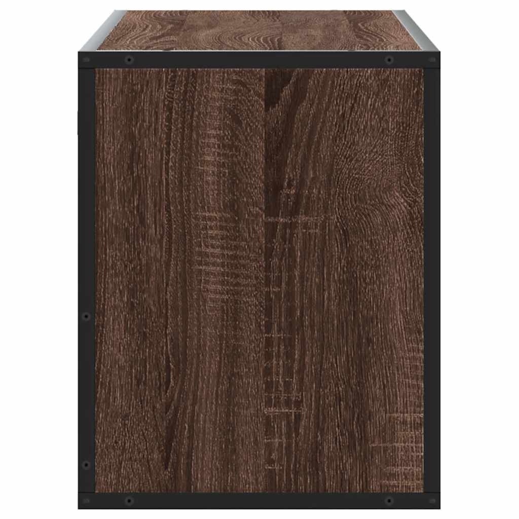 TV Cabinet Brown Oak 100x31x39,5 cm Engineered Wood and Metal
