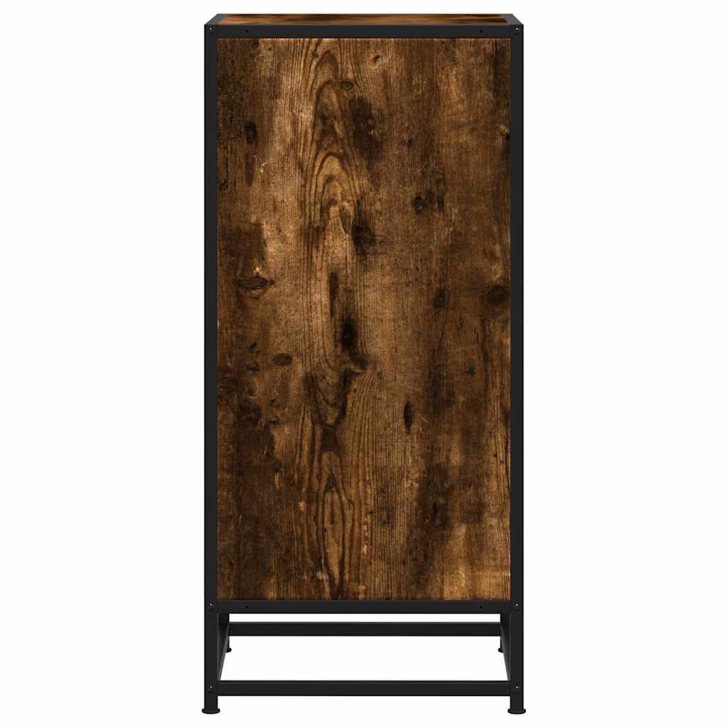 Sideboard Smoked Oak 35.5x35x76 cm Engineered Wood and Metal