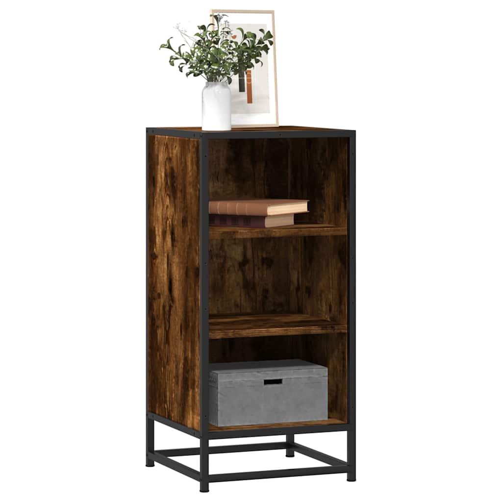 Sideboard Smoked Oak 35.5x35x76 cm Engineered Wood and Metal