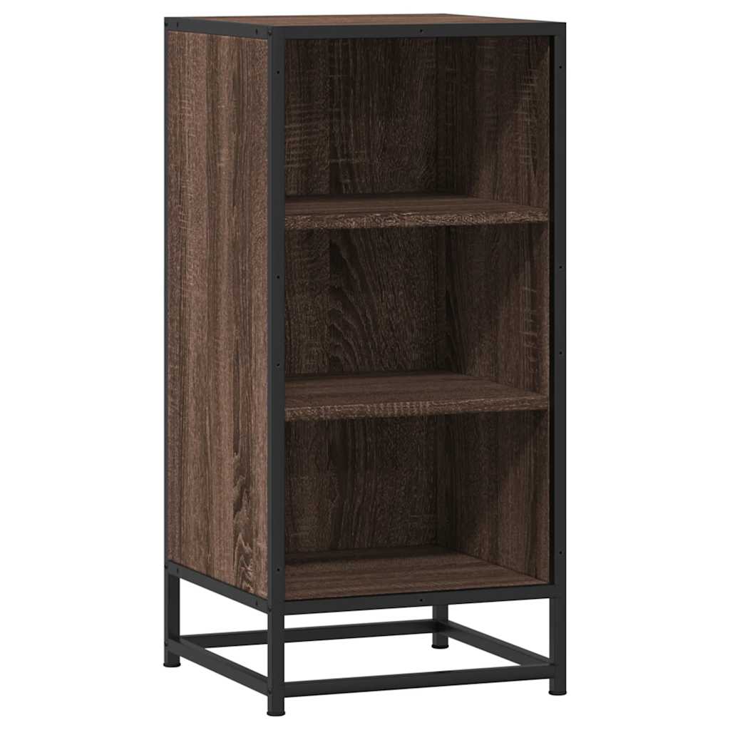Sideboard Brown Oak 35.5x35x76 cm Engineered Wood and Metal