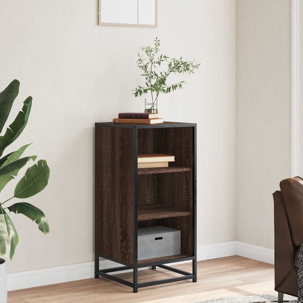Sideboard Brown Oak 35.5x35x76 cm Engineered Wood and Metal