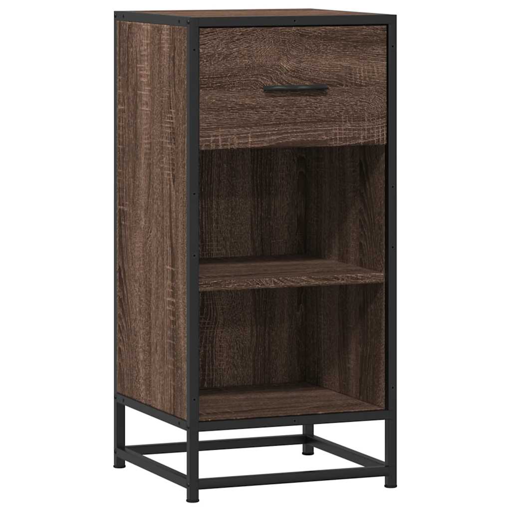 Sideboard Brown Oak 35.5x35x76 cm Engineered Wood and Metal
