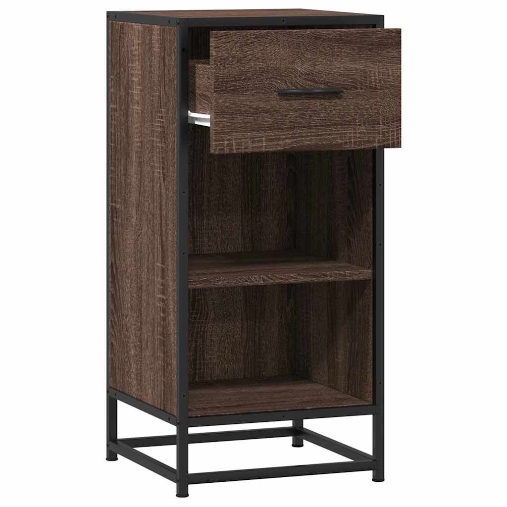 Sideboard Brown Oak 35.5x35x76 cm Engineered Wood and Metal
