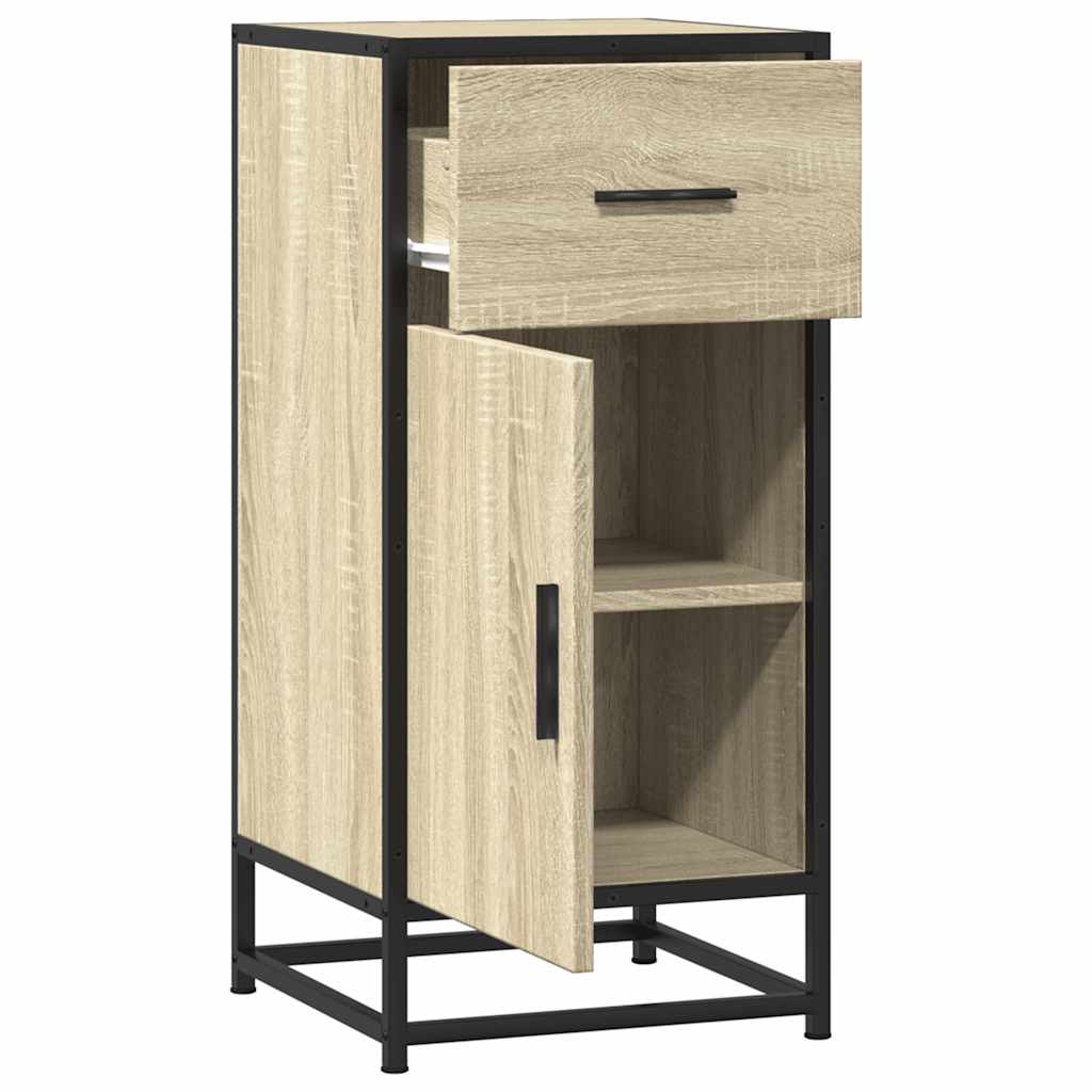 Sideboard Sonoma Oak 35.5x35x76 cm Engineered Wood and Metal