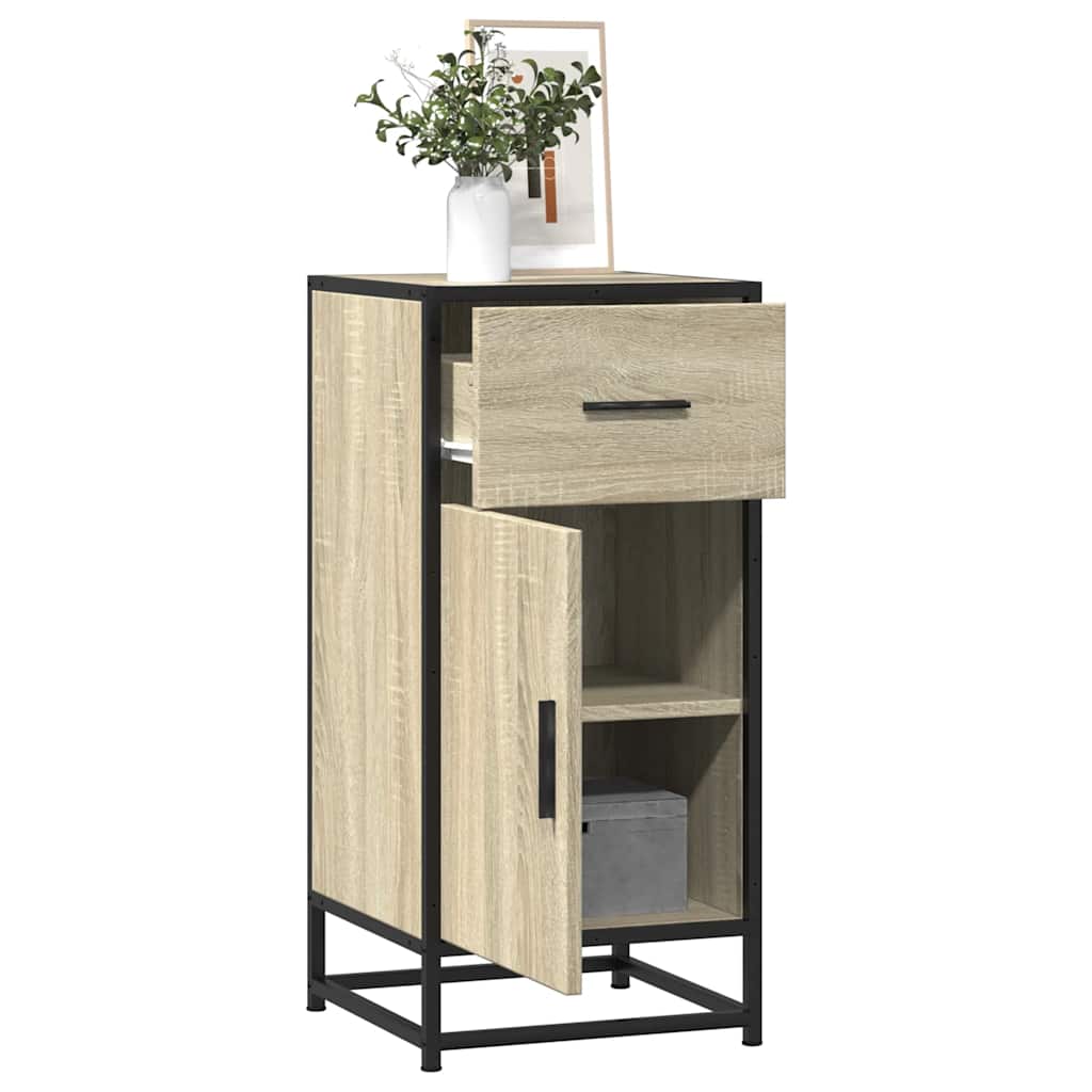 Sideboard Sonoma Oak 35.5x35x76 cm Engineered Wood and Metal