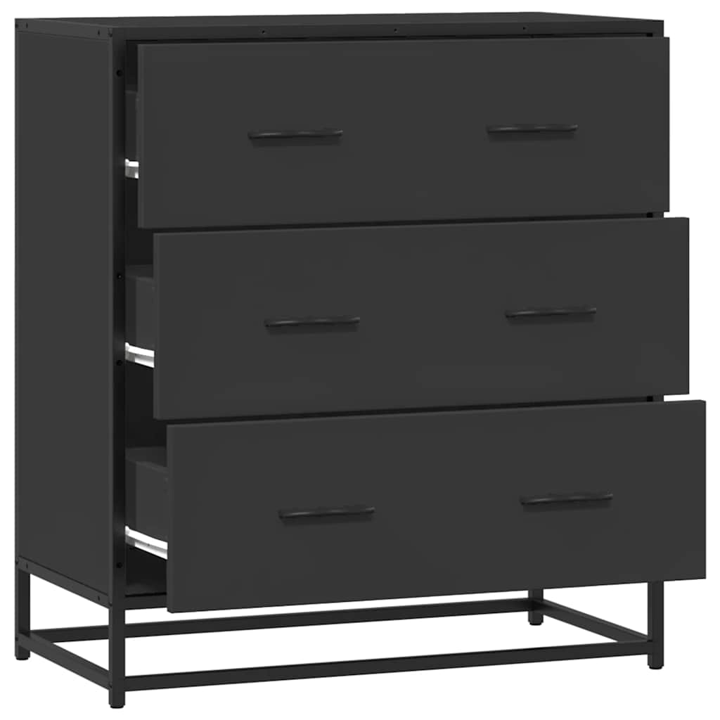 Sideboard Black 68x35x76 cm Engineered Wood and Metal