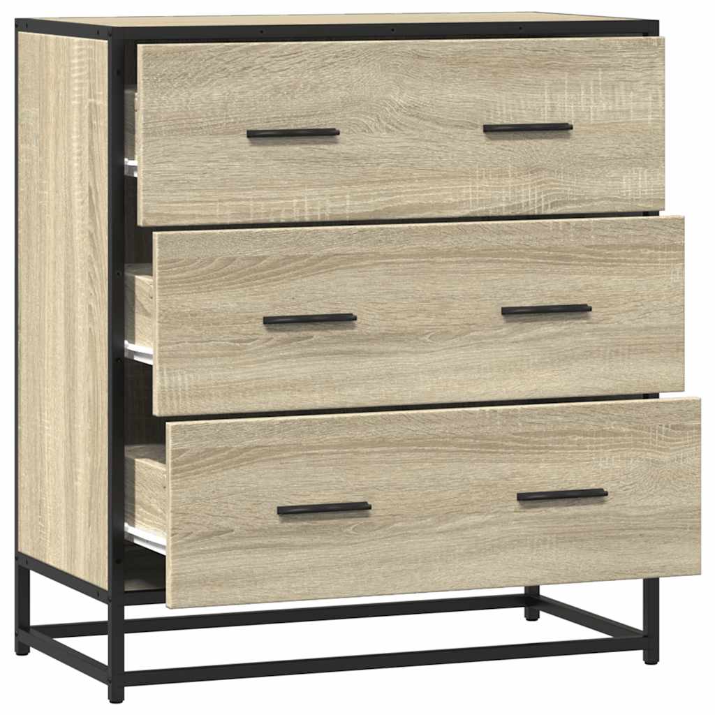 Sideboard Sonoma Oak 68x35x76 cm Engineered Wood and Metal