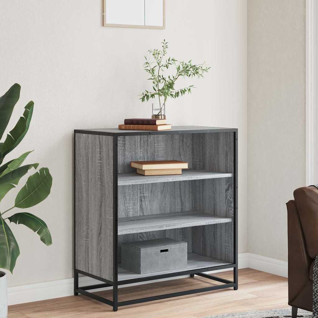 Sideboard Grey Sonoma 68x35x76 cm Engineered Wood and Metal
