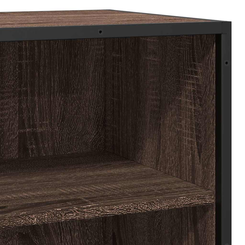Sideboard Brown Oak 68x35x76 cm Engineered Wood and Metal