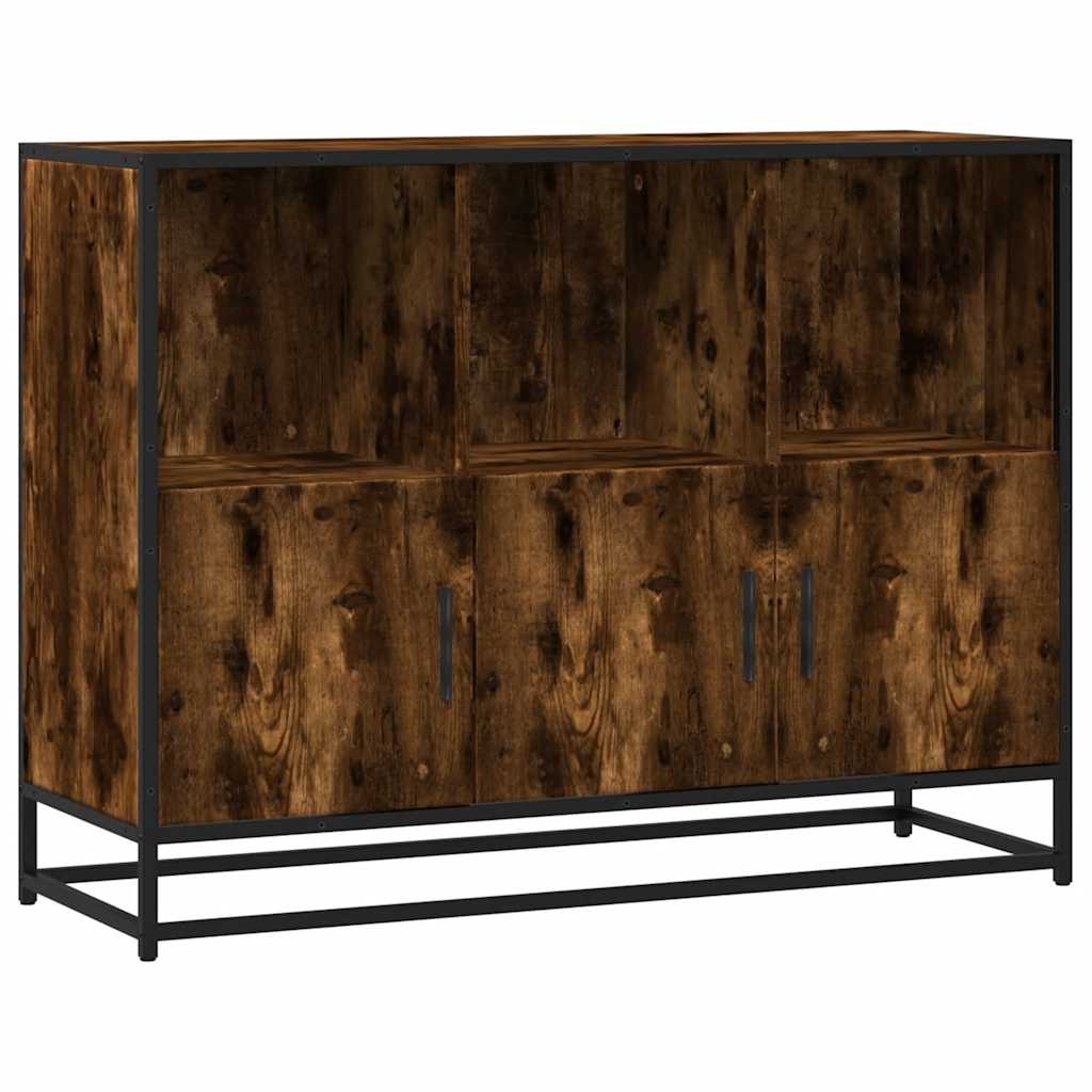 Sideboard Smoked Oak 100x35x76 cm Engineered Wood