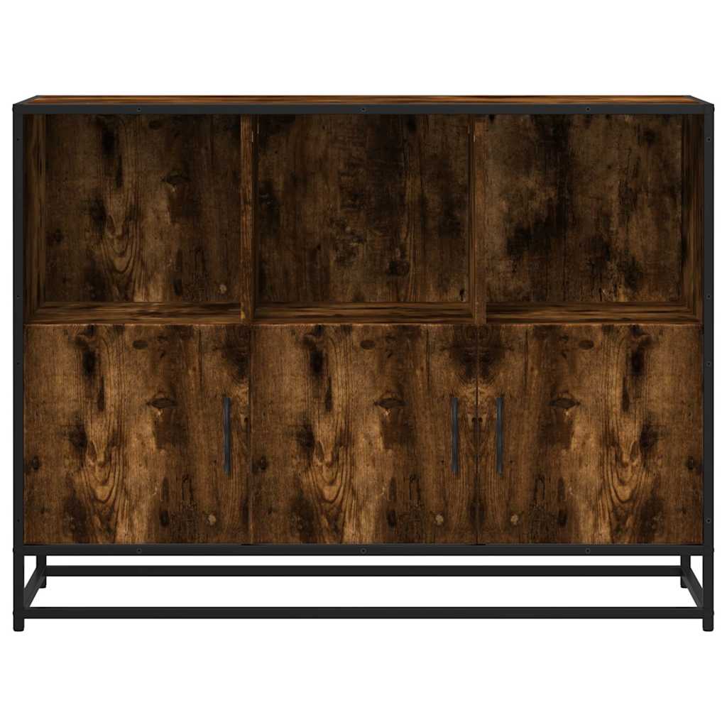 Sideboard Smoked Oak 100x35x76 cm Engineered Wood