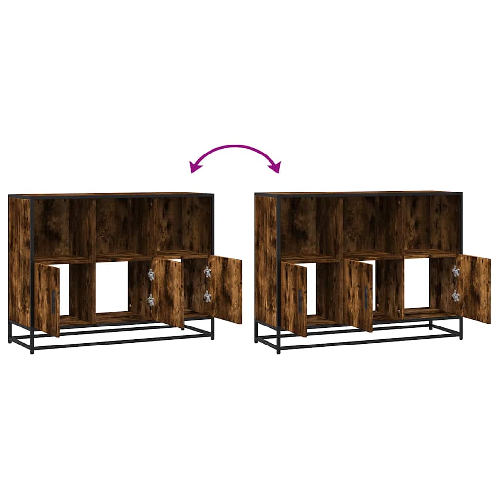 Sideboard Smoked Oak 100x35x76 cm Engineered Wood