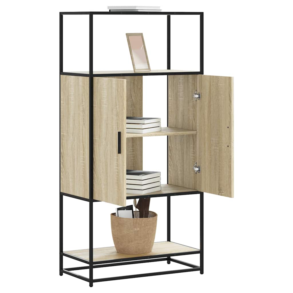 Highboard Sonoma Oak 68x35x139 cm Engineered Wood and Metal