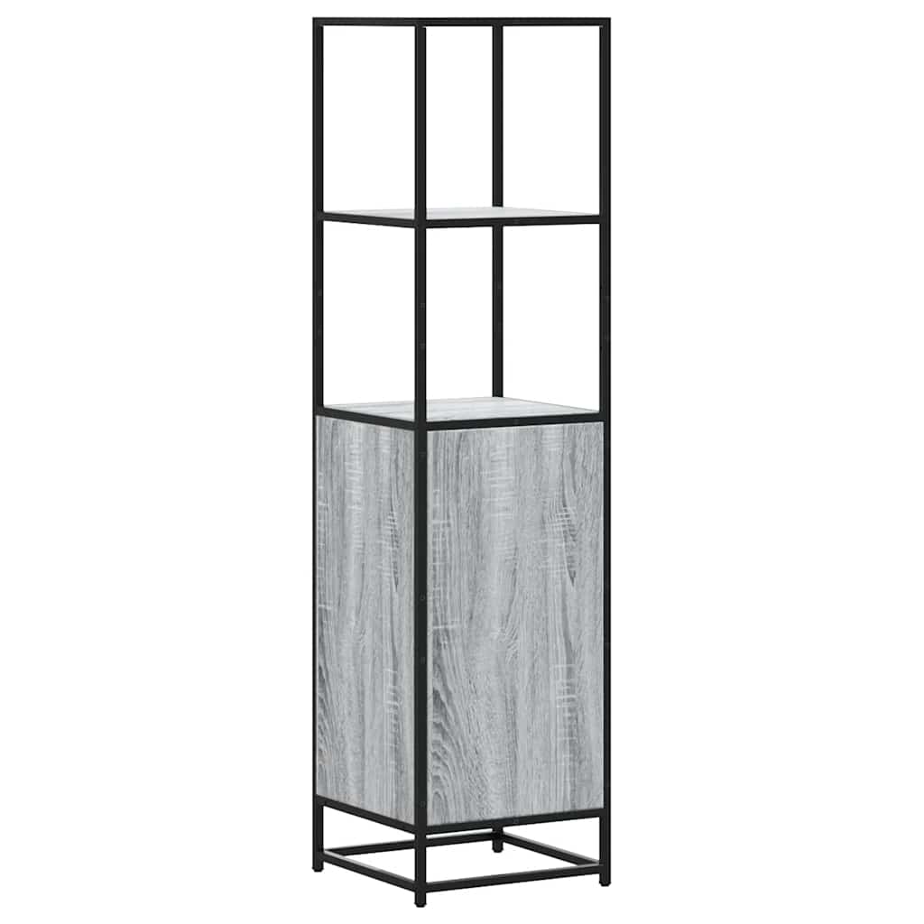 Highboard Grey Sonoma 35.5x35x139 cm Engineered Wood and Metal