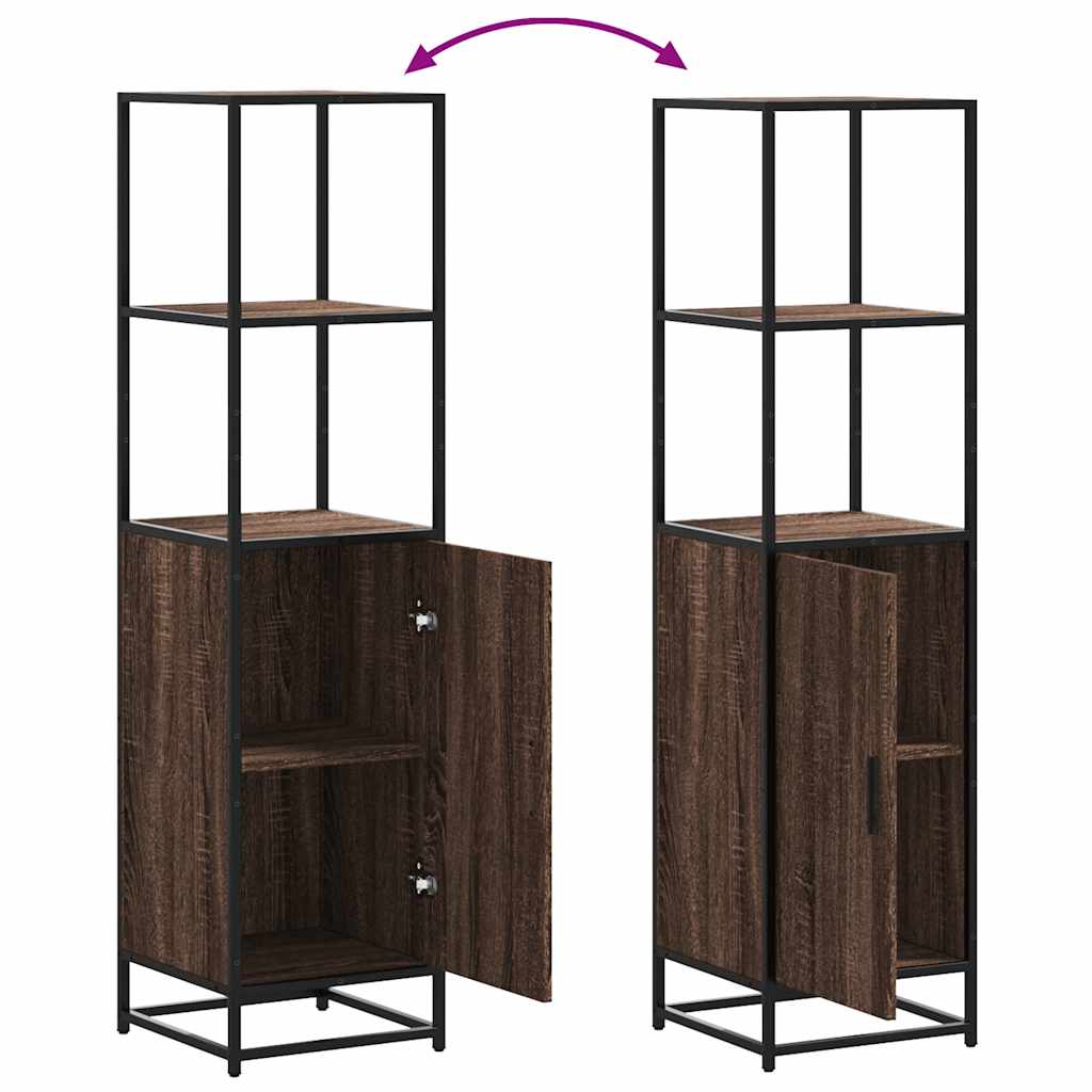 Highboard Brown Oak 35.5x35x139 cm Engineered Wood and Metal