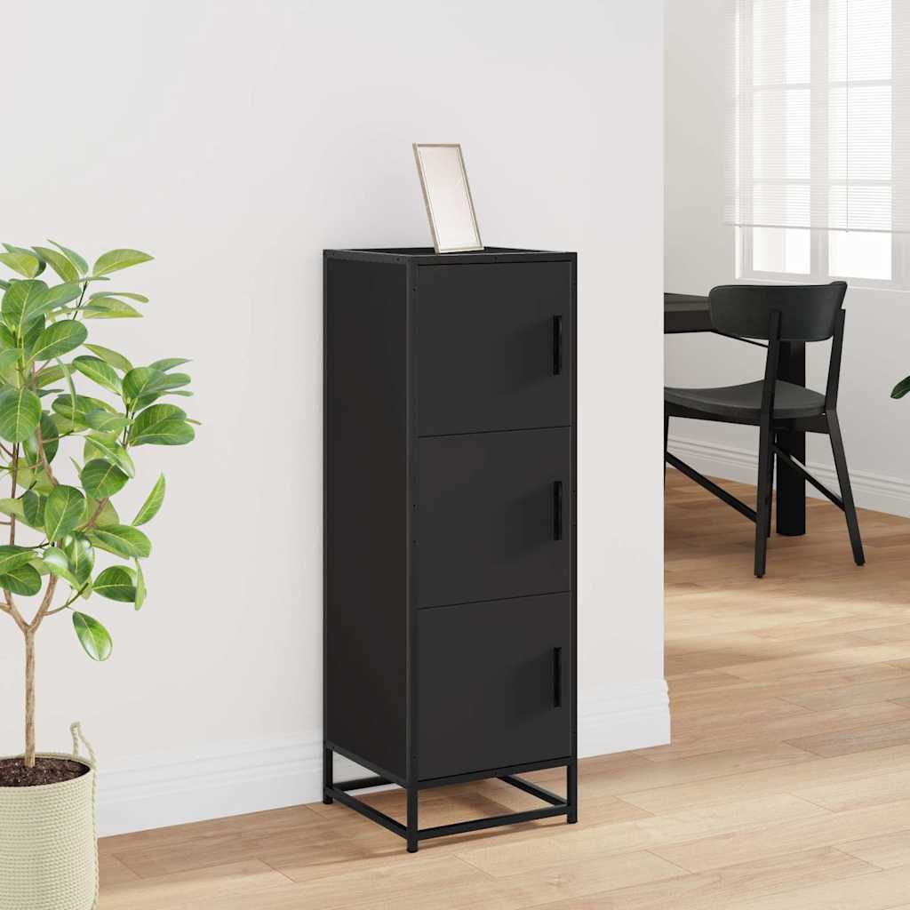 Highboard Black 35.5x35x106.5 cm Engineered Wood and Metal