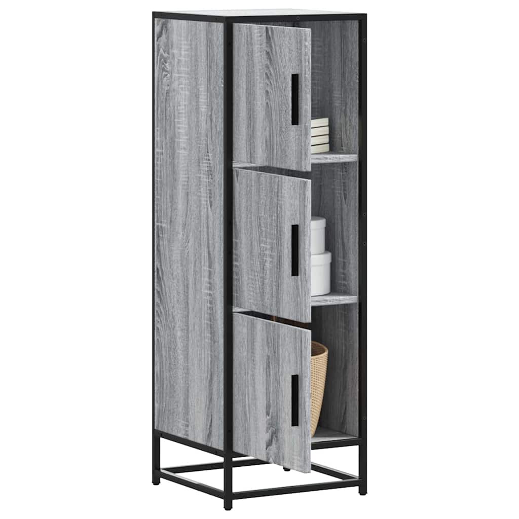 Highboard Grey Sonoma 35.5x35x106.5 cm Engineered Wood and Metal