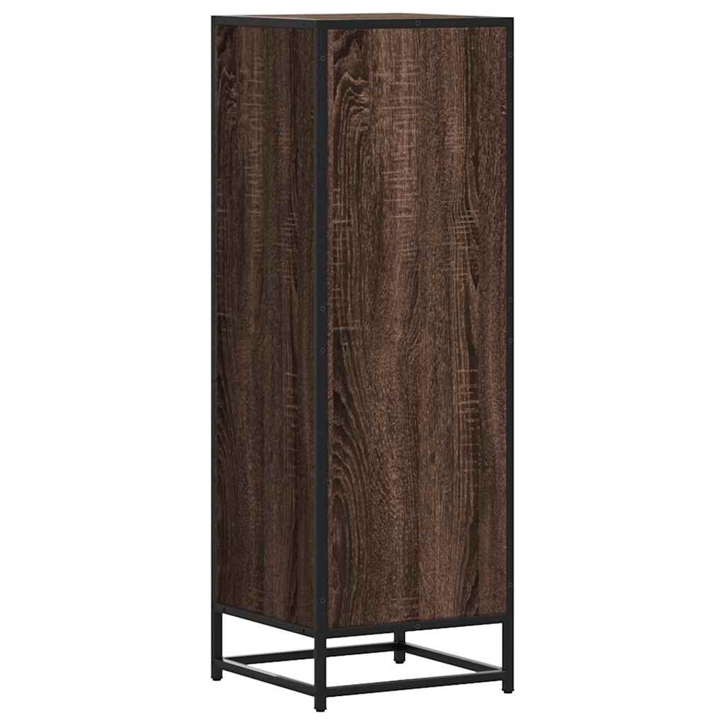 Highboard Brown Oak 35.5x35x106.5 cm Engineered Wood and Metal