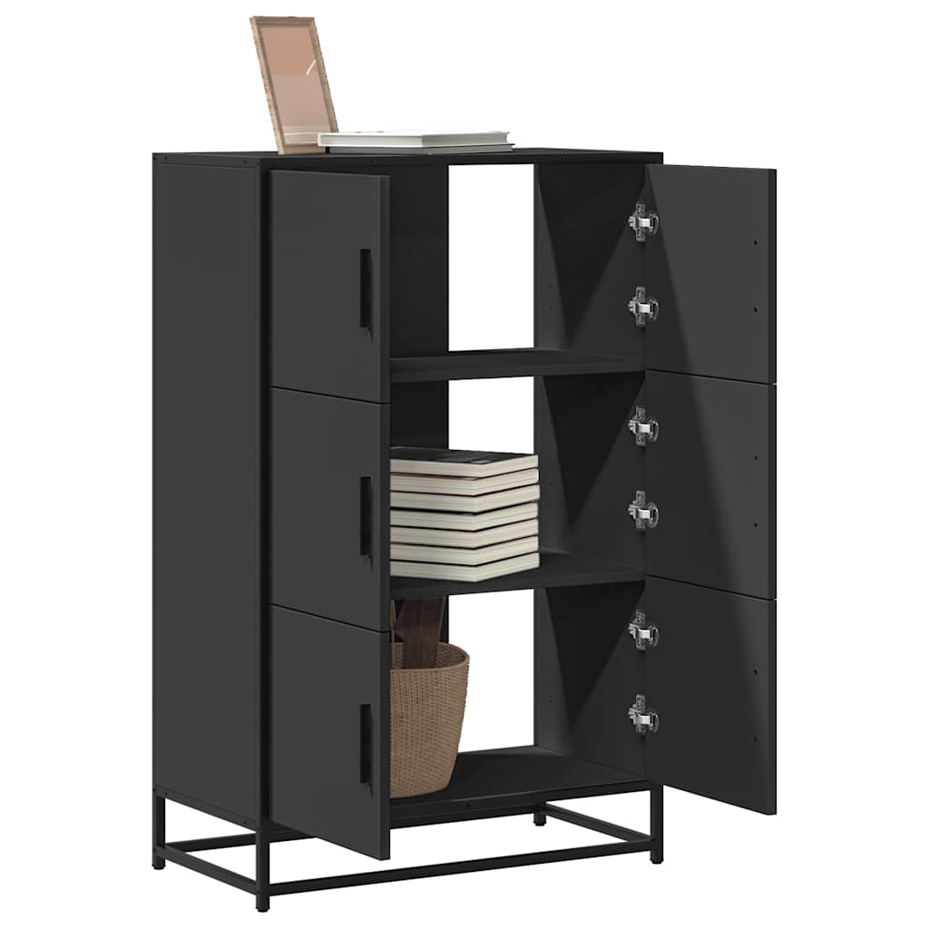 Highboard Black 68x35x106.5 cm Engineered Wood and Metal