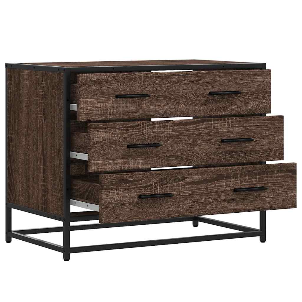 Drawer Cabinet Brown Oak 70x41x56 cm Engineered Wood