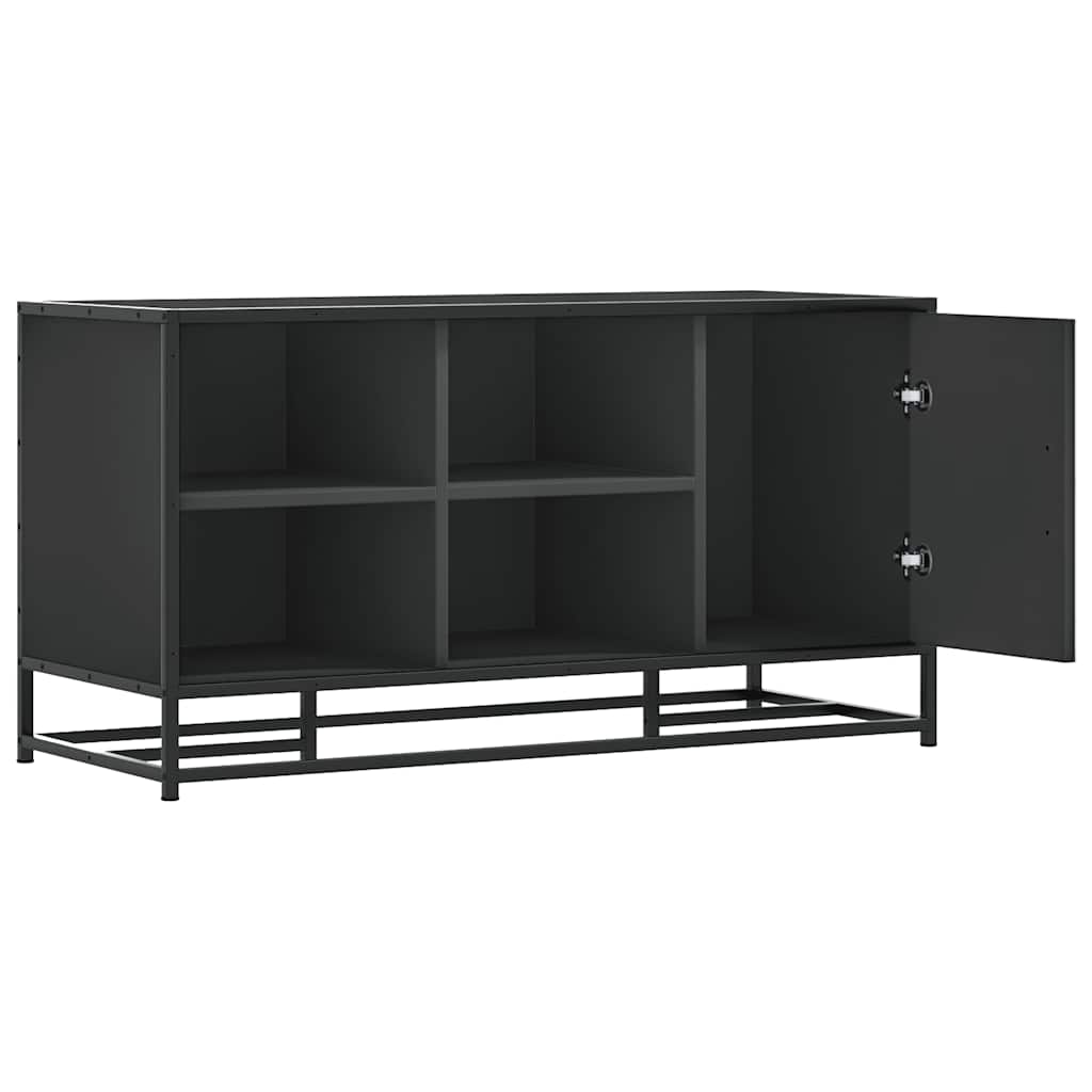 Shoe Bench Black 100x40x53.5 cm Engineered Wood and Metal