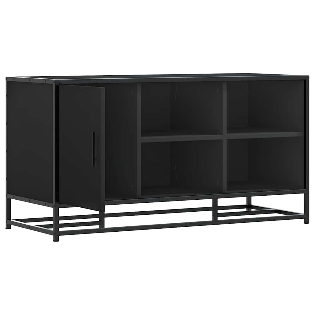 Shoe Bench Black 100x40x53.5 cm Engineered Wood and Metal