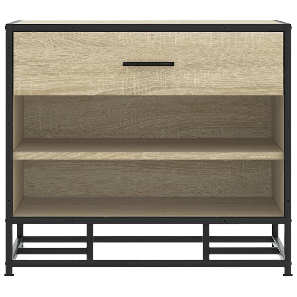 vidaXL Shoe Bench Sonoma Oak 60x40x53.5 cm Engineered Wood and Metal