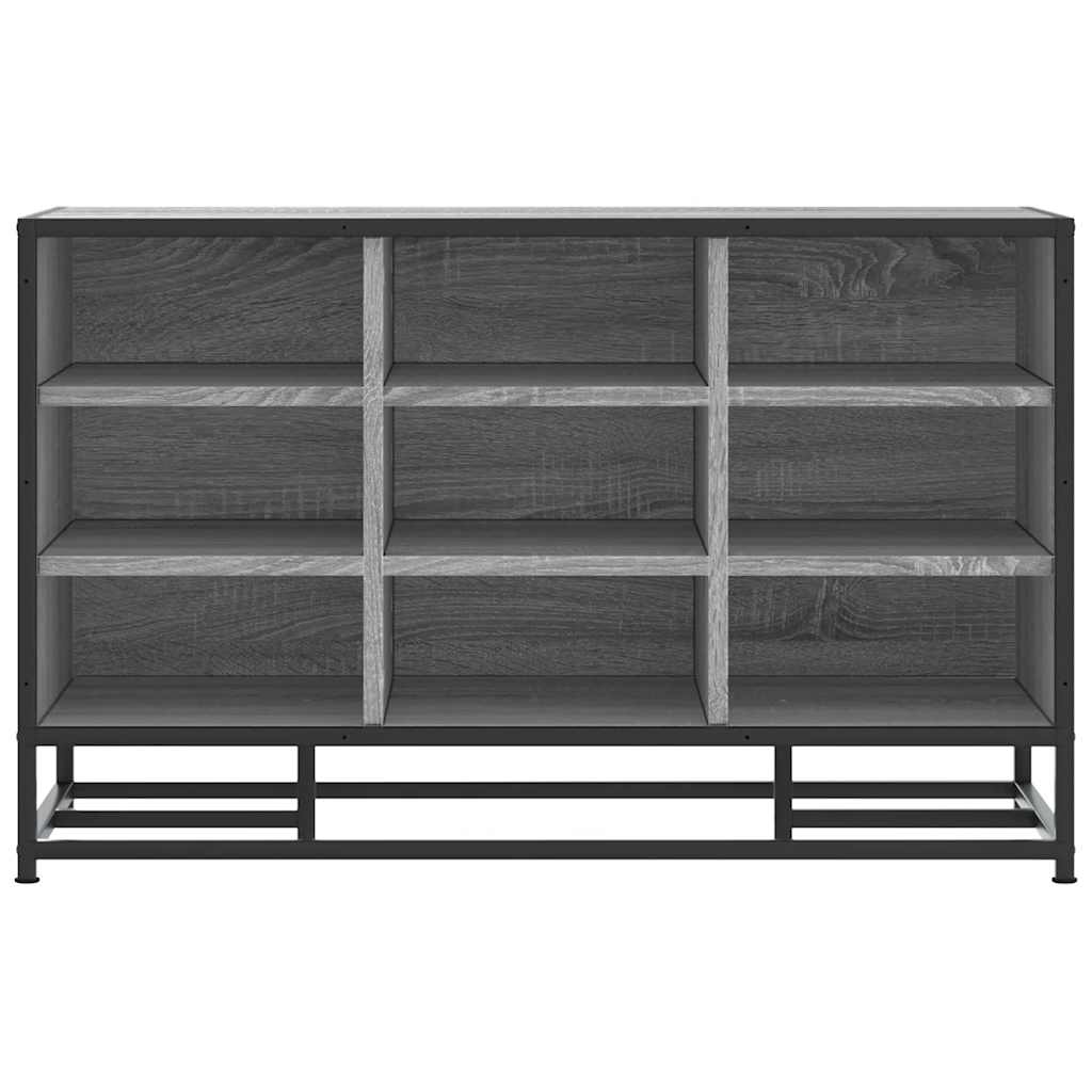 vidaXL Shoe Bench Grey Sonoma 84x40x53.5 cm Engineered Wood and Metal