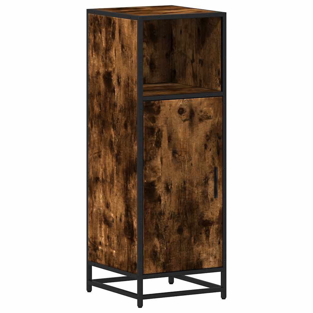 Bathroom Cabinet Smoked Oak 35x37,5x100 cm Engineered Wood