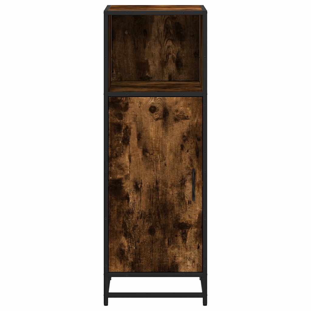 Bathroom Cabinet Smoked Oak 35x37,5x100 cm Engineered Wood