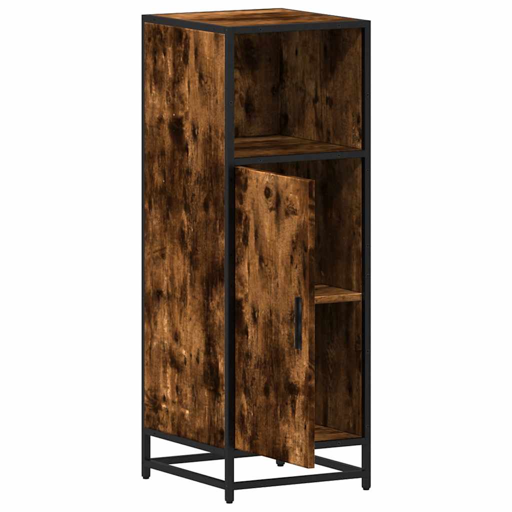Bathroom Cabinet Smoked Oak 35x37,5x100 cm Engineered Wood