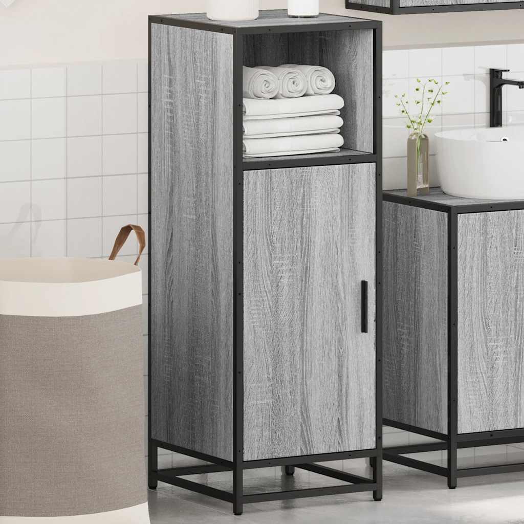 Bathroom Cabinet Grey Sonoma 35x37,5x100 cm Engineered Wood