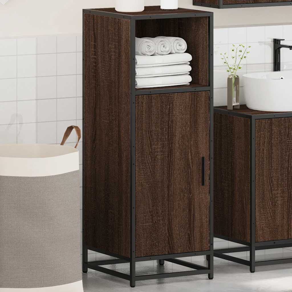 Bathroom Cabinet Brown Oak 35x37,5x100 cm Engineered Wood