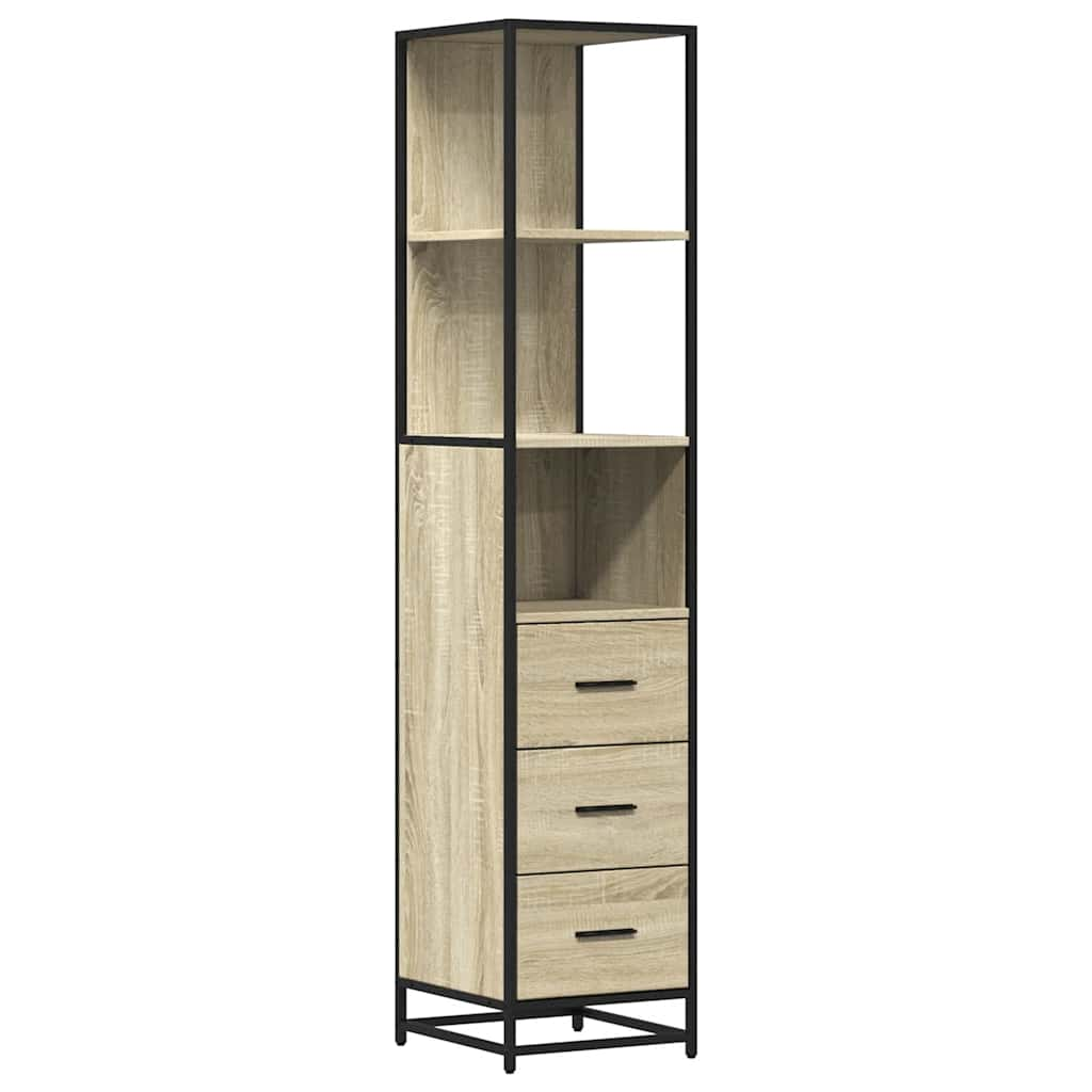 vidaXL Bathroom Cabinet Sonoma Oak 35x37.5x166 cm Engineered Wood