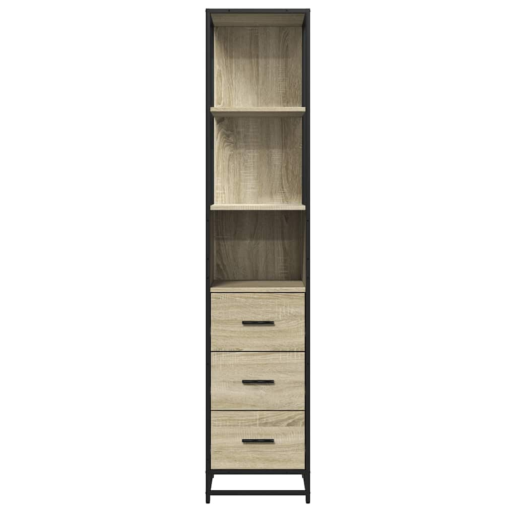 vidaXL Bathroom Cabinet Sonoma Oak 35x37.5x166 cm Engineered Wood