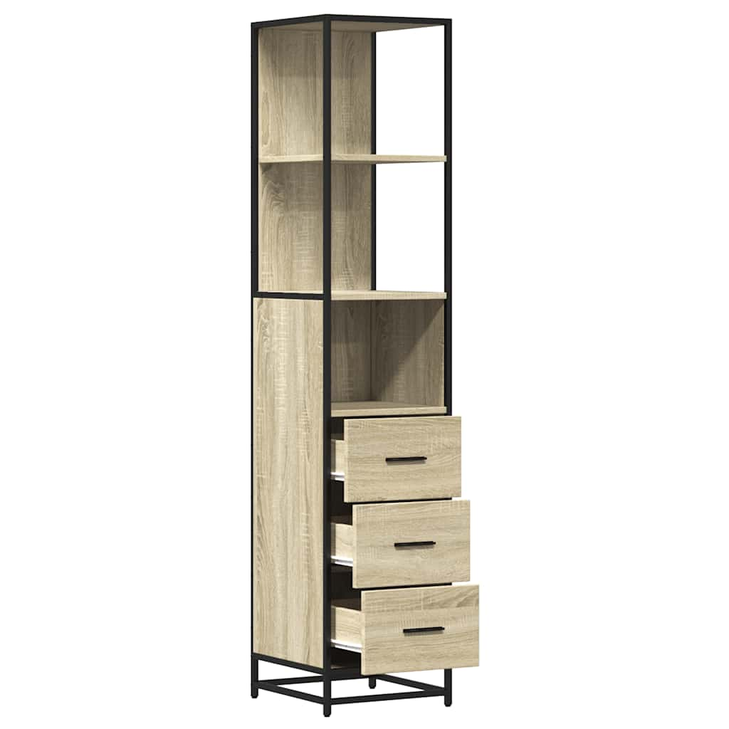 vidaXL Bathroom Cabinet Sonoma Oak 35x37.5x166 cm Engineered Wood