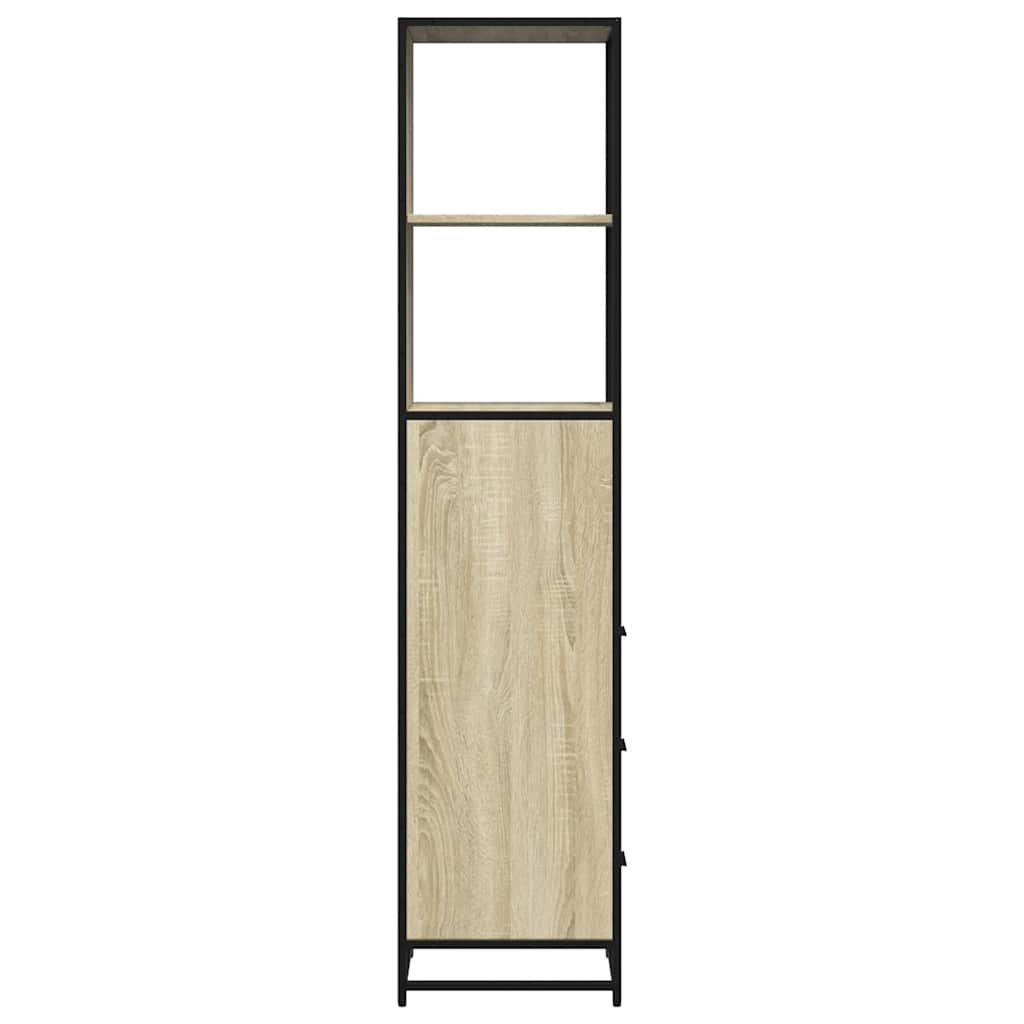 vidaXL Bathroom Cabinet Sonoma Oak 35x37.5x166 cm Engineered Wood