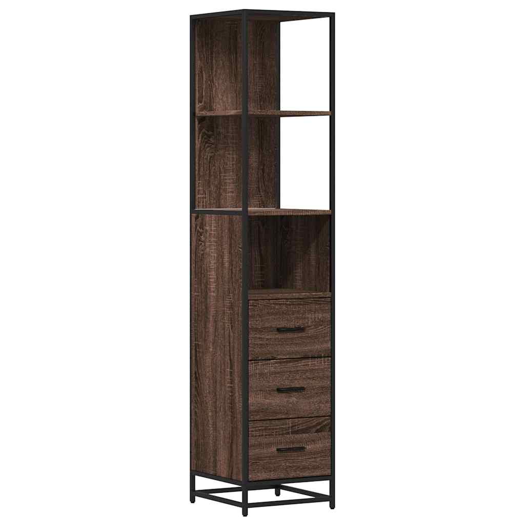 vidaXL Bathroom Cabinet Brown Oak 35x37.5x166 cm Engineered Wood