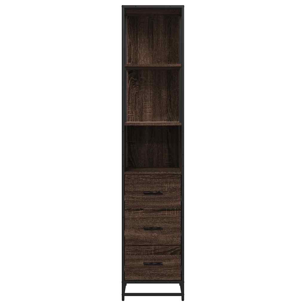 vidaXL Bathroom Cabinet Brown Oak 35x37.5x166 cm Engineered Wood