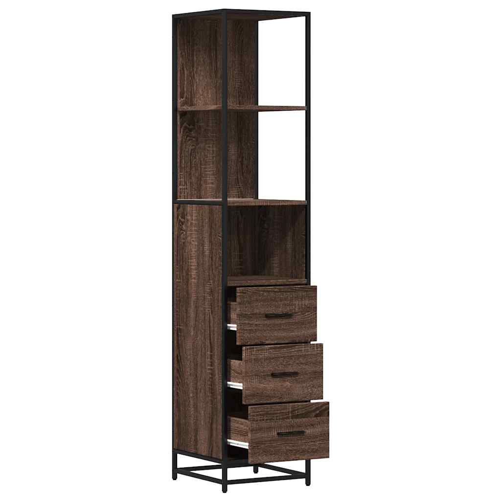 vidaXL Bathroom Cabinet Brown Oak 35x37.5x166 cm Engineered Wood