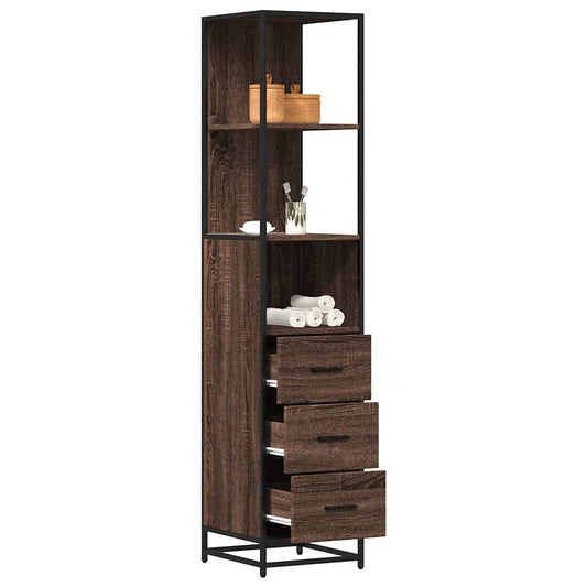 vidaXL Bathroom Cabinet Brown Oak 35x37.5x166 cm Engineered Wood