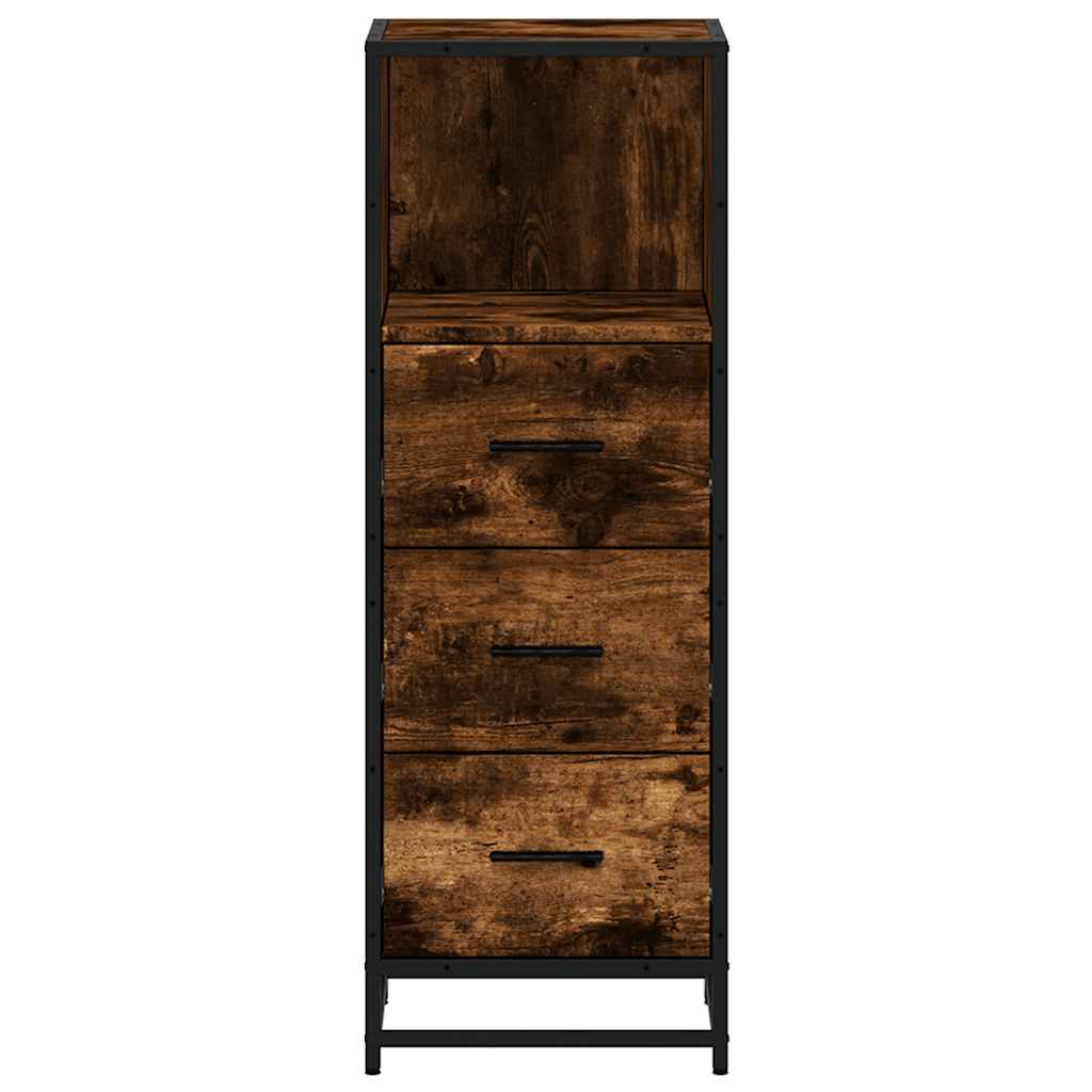Bathroom Cabinet Smoked Oak 35x37,5x100 cm Engineered Wood