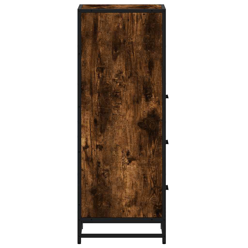 Bathroom Cabinet Smoked Oak 35x37,5x100 cm Engineered Wood