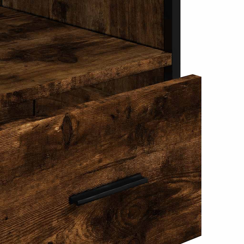 Bathroom Cabinet Smoked Oak 35x37,5x100 cm Engineered Wood