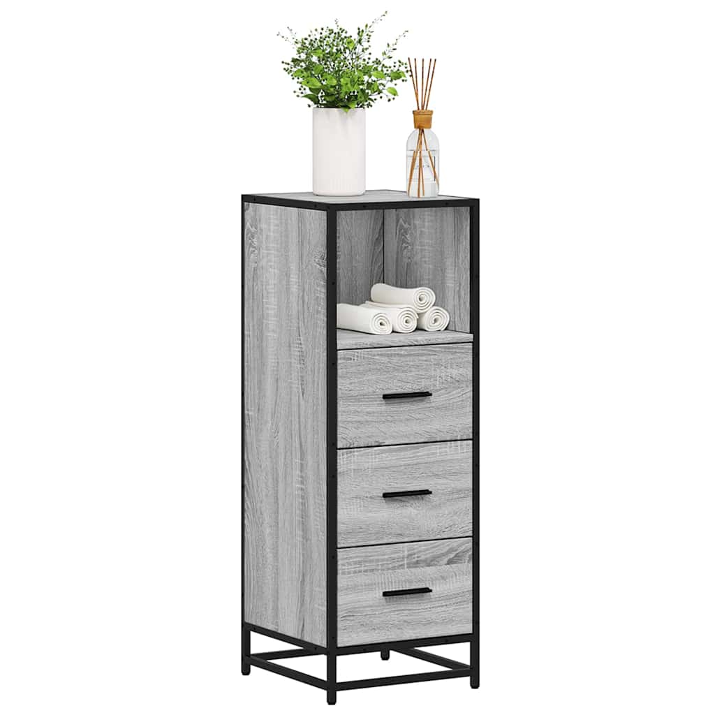 Bathroom Cabinet Grey Sonoma 35x37,5x100 cm Engineered Wood
